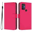 For TCL 30 SE Skin Feel Solid Color Leather Phone Case with Lanyard(Rose Red) - 2