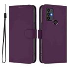 For TCL 30 SE Skin Feel Solid Color Leather Phone Case with Lanyard(Violet) - 2