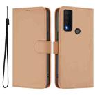 For TCL 30 XE 5G Skin Feel Solid Color Leather Phone Case with Lanyard(Nude) - 2