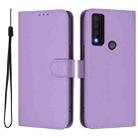 For TCL 30 XE 5G Skin Feel Solid Color Leather Phone Case with Lanyard(Lavender Purple) - 2
