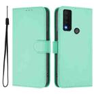 For TCL 30 XE 5G Skin Feel Solid Color Leather Phone Case with Lanyard(Mint Green) - 2