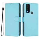 For TCL 30 XE 5G Skin Feel Solid Color Leather Phone Case with Lanyard(Sky Blue) - 2