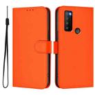 For TCL 30XL 2022 Skin Feel Solid Color Leather Phone Case with Lanyard(Orange) - 2