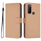 For TCL 30XL 2022 Skin Feel Solid Color Leather Phone Case with Lanyard(Nude) - 2