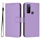 For TCL 30XL 2022 Skin Feel Solid Color Leather Phone Case with Lanyard(Lavender Purple) - 2