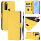 For TCL 30XL 2022 Skin Feel Solid Color Leather Phone Case with Lanyard(Lemon Yellow) - 1