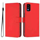 For TCL 30T Skin Feel Solid Color Leather Phone Case with Lanyard(Red) - 2