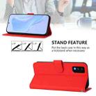 For TCL 30T Skin Feel Solid Color Leather Phone Case with Lanyard(Red) - 3