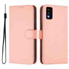 For TCL 30T Skin Feel Solid Color Leather Phone Case with Lanyard(Pink) - 2