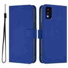 For TCL 30T Skin Feel Solid Color Leather Phone Case with Lanyard(Dark Blue) - 2