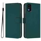 For TCL 30T Skin Feel Solid Color Leather Phone Case with Lanyard(Dark Green) - 2