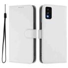 For TCL 30T Skin Feel Solid Color Leather Phone Case with Lanyard(White) - 2