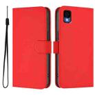 For TCL 30Z T602DL Skin Feel Solid Color Leather Phone Case with Lanyard(Red) - 2