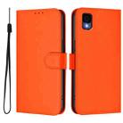 For TCL 30Z T602DL Skin Feel Solid Color Leather Phone Case with Lanyard(Orange) - 2