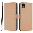 For TCL 30Z T602DL Skin Feel Solid Color Leather Phone Case with Lanyard(Nude) - 2