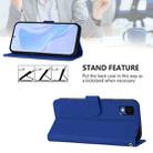 For TCL 30Z T602DL Skin Feel Solid Color Leather Phone Case with Lanyard(Dark Blue) - 3