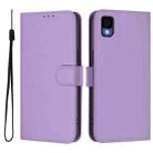 For TCL 30Z T602DL Skin Feel Solid Color Leather Phone Case with Lanyard(Lavender Purple) - 2