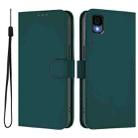 For TCL 30Z T602DL Skin Feel Solid Color Leather Phone Case with Lanyard(Dark Green) - 2