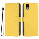 For TCL 30Z T602DL Skin Feel Solid Color Leather Phone Case with Lanyard(Lemon Yellow) - 2