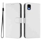For TCL 30Z T602DL Skin Feel Solid Color Leather Phone Case with Lanyard(White) - 2