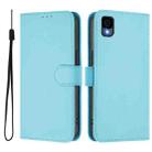 For TCL 30Z T602DL Skin Feel Solid Color Leather Phone Case with Lanyard(Sky Blue) - 2