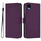 For TCL 30Z T602DL Skin Feel Solid Color Leather Phone Case with Lanyard(Violet) - 2