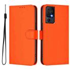 For TCL 40 SE Skin Feel Solid Color Leather Phone Case with Lanyard(Orange) - 2