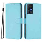 For TCL 40 SE Skin Feel Solid Color Leather Phone Case with Lanyard(Sky Blue) - 2