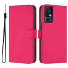 For TCL 40 SE Skin Feel Solid Color Leather Phone Case with Lanyard(Rose Red) - 2