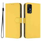 For TCL 40 XL / 40 T T608DL Skin Feel Solid Color Leather Phone Case with Lanyard(Lemon Yellow) - 2