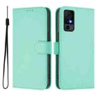 For TCL 40 XL / 40 T T608DL Skin Feel Solid Color Leather Phone Case with Lanyard(Mint Green) - 2