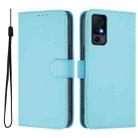 For TCL 40 XL / 40 T T608DL Skin Feel Solid Color Leather Phone Case with Lanyard(Sky Blue) - 2