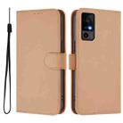 For TCL 40 R 5G Skin Feel Solid Color Leather Phone Case with Lanyard(Nude) - 2