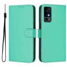 For TCL 40 R 5G Skin Feel Solid Color Leather Phone Case with Lanyard(Green) - 2