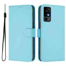 For TCL 40 R 5G Skin Feel Solid Color Leather Phone Case with Lanyard(Sky Blue) - 2