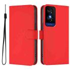 For TCL 50 5G / 50 XE NxtPaper 5G Skin Feel Solid Color Leather Phone Case with Lanyard(Red) - 2