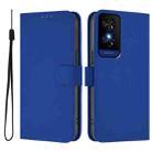 For TCL 50 5G / 50 XE NxtPaper 5G Skin Feel Solid Color Leather Phone Case with Lanyard(Dark Blue) - 2