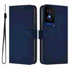 For TCL 50 5G / 50 XE NxtPaper 5G Skin Feel Solid Color Leather Phone Case with Lanyard(Navy Blue) - 2