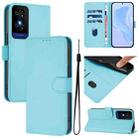 For TCL 50 5G / 50 XE NxtPaper 5G Skin Feel Solid Color Leather Phone Case with Lanyard(Sky Blue) - 1