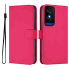 For TCL 50 5G / 50 XE NxtPaper 5G Skin Feel Solid Color Leather Phone Case with Lanyard(Rose Red) - 2