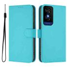 For TCL 50 5G / 50 XE NxtPaper 5G Skin Feel Solid Color Leather Phone Case with Lanyard(Lake Blue) - 2