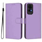 For TCL 50 LE Skin Feel Solid Color Leather Phone Case with Lanyard(Lavender Purple) - 2