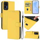 For TCL 50 LE Skin Feel Solid Color Leather Phone Case with Lanyard(Lemon Yellow) - 1