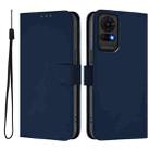 For TCL 50 LE Skin Feel Solid Color Leather Phone Case with Lanyard(Navy Blue) - 2