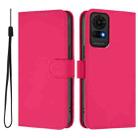 For TCL 50 LE Skin Feel Solid Color Leather Phone Case with Lanyard(Rose Red) - 2