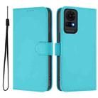 For TCL 50 LE Skin Feel Solid Color Leather Phone Case with Lanyard(Lake Blue) - 2