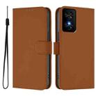 For TCL 50 SE Skin Feel Solid Color Leather Phone Case with Lanyard(Brown) - 2