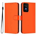 For TCL 50 SE Skin Feel Solid Color Leather Phone Case with Lanyard(Orange) - 2