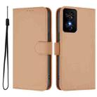 For TCL 50 SE Skin Feel Solid Color Leather Phone Case with Lanyard(Nude) - 2