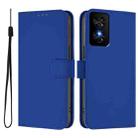 For TCL 50 SE Skin Feel Solid Color Leather Phone Case with Lanyard(Dark Blue) - 2